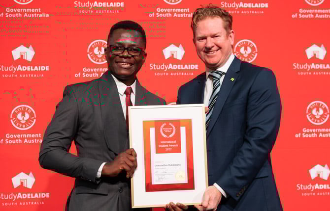 2022 International Student of the Year Winner, Chidozie Elvis Chidi-Ezeama from Nigeria