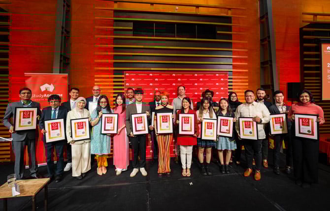 Award winners of the 2023 StudyAdelaide international student awards