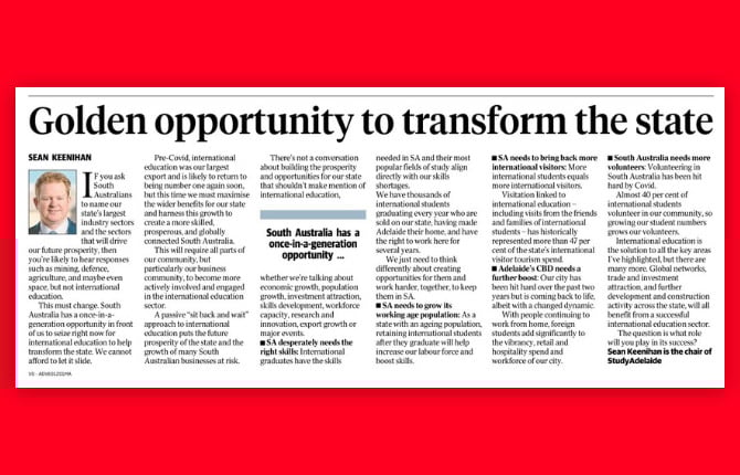 A golden opportunity to transform South Australia